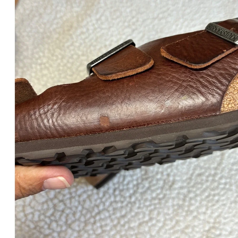 Birkenstock Milano Habana Brown Oiled Leather Slingback Sandals Mens 8 Womens 10